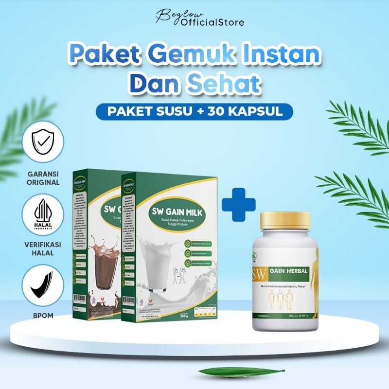 

SW GAIN MILK PAKET SUSU 200GR DAN 30KAPSUL PENGGEMUK BADAN