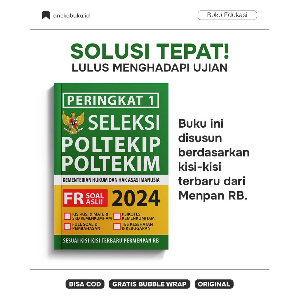 Buku KEMENKUMHAM POLTEKIP-POLTEKIM 2024  [Buku Kedinasan 2024] - Media Eduka