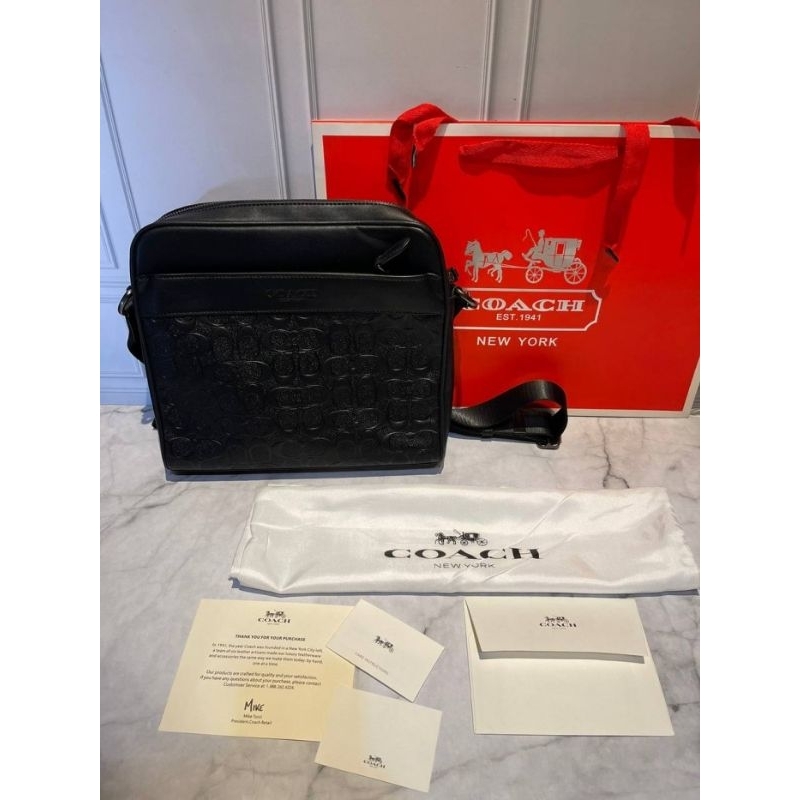 Coach Carryall Pouch In Signature Canvas Charcoal Black