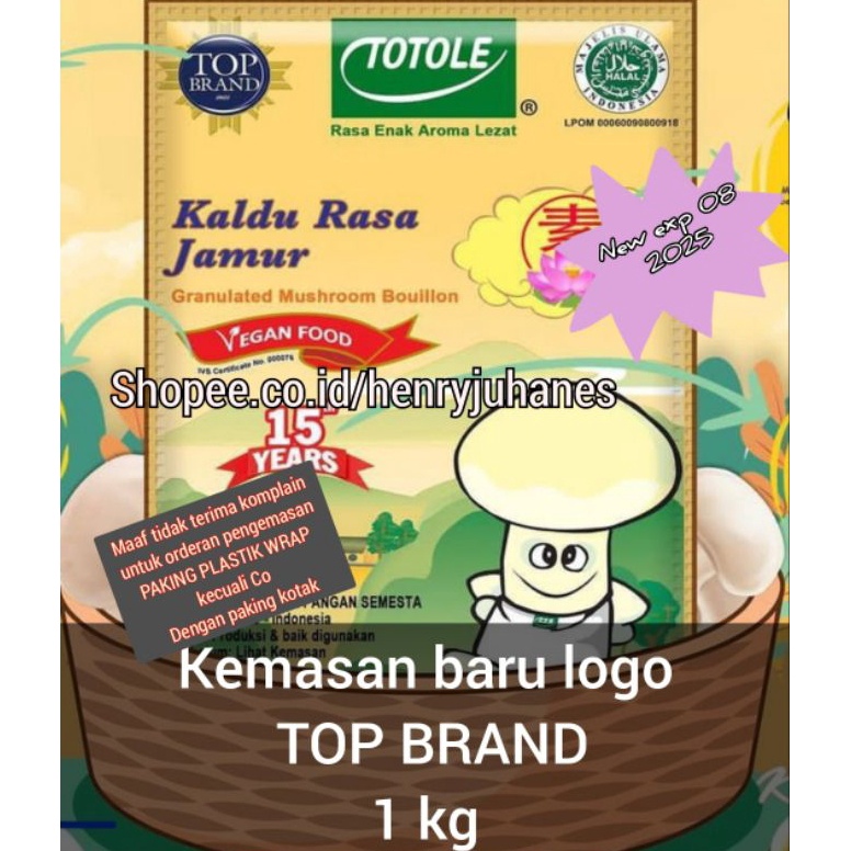 

Kilat Hemat Totole kaldu jamur kemasan jumbo 1 kg 1 gram 1kg logo halal