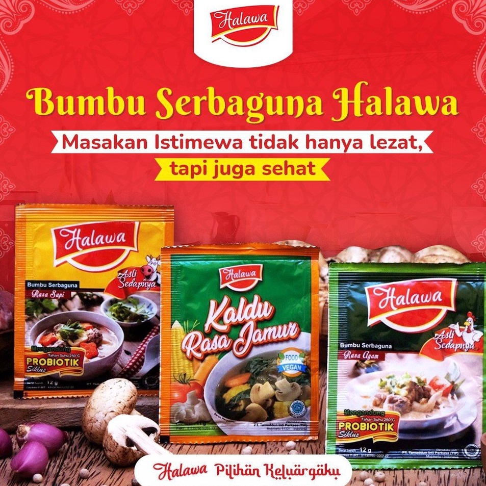 

Murmer Halawa Pack 24 sachet Kaldu Penyedap Alami non msg sintetis Kaldu Penyedap plus Probiotik