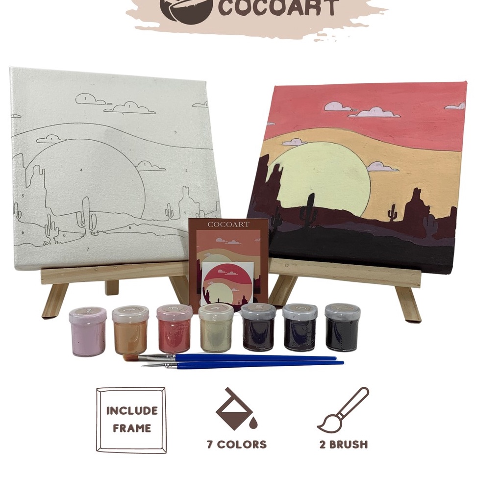 

ART D46G Paint By Number Kit Sunset View Cocoartid l Kanvas 2 x 2 cm