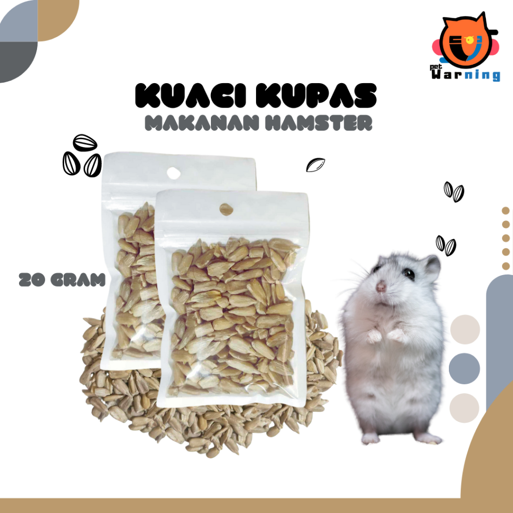 Snack Kuaci Kupas Hamster - Kuaci Kupas Tanpa Kulit -  Snack Hamster Sunflower Seed Biji Bunga Matah
