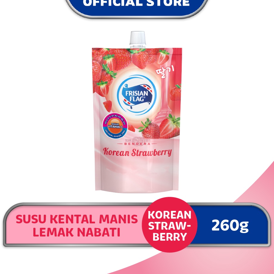 

Promosi Spesial Frisian Flag Bendera Kental Manis Korean Strawberry Pouch 26g