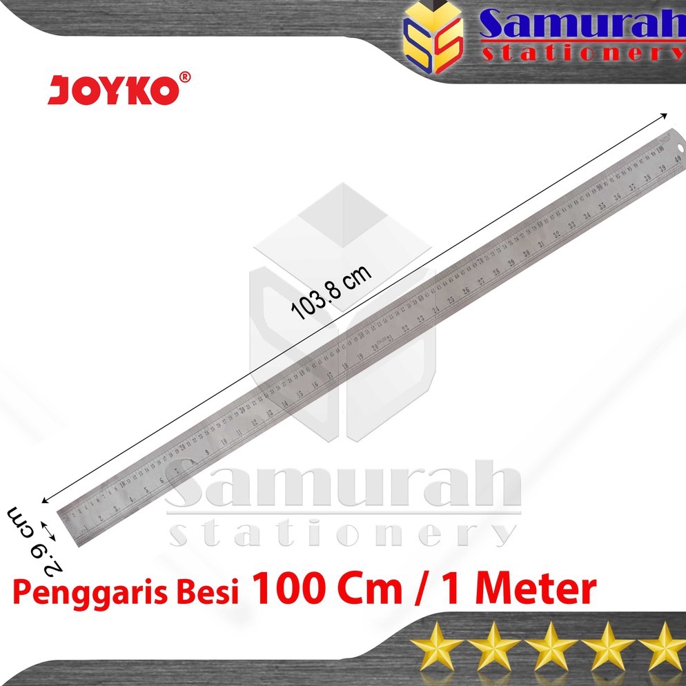 

ART K14N Penggaris Besi Joyko 1 cm RLST1 PCS Ruller Stainless 1 Meter