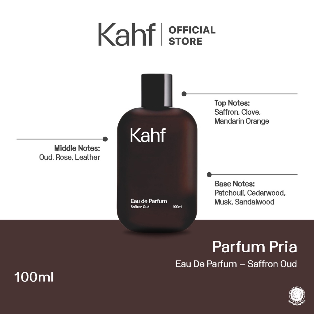 Kahf Revered Oud Eau de Parfum 100 ml | Parfum Kahf Hitam | Parfum Pria