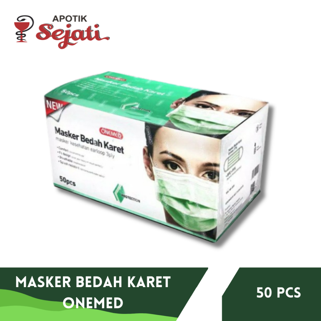 MASKER BEDAH KARET ONEMED ISI 50 PCS