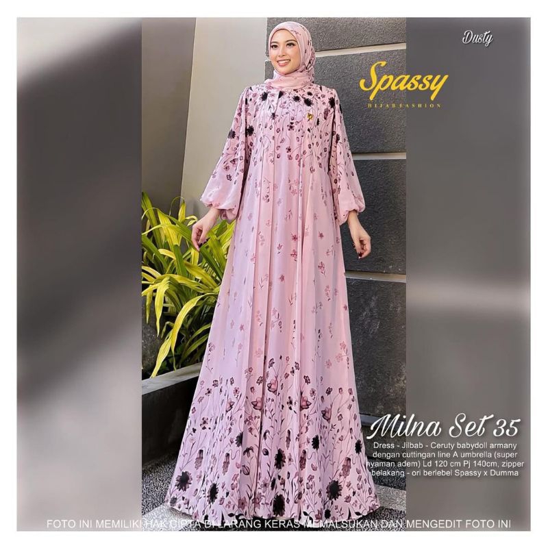 GAMIS WANITA / GAMIS KONDANGAN / MILNA SET DRESS 35 LABEL MADANI READY STOCK
