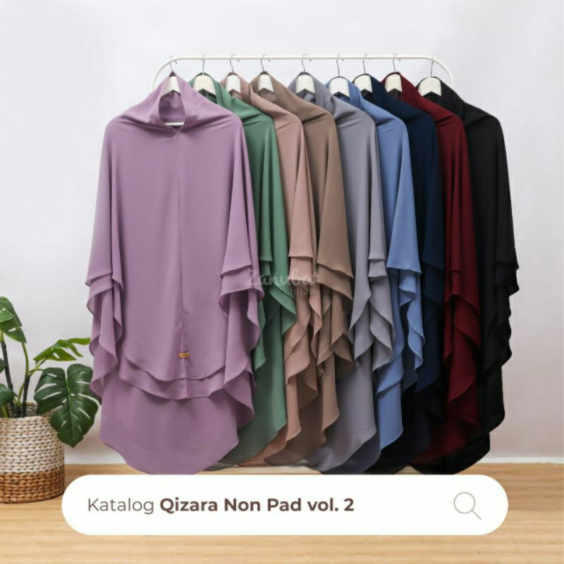 Qizara Khimar Non Pad (Size L) Vol. 2 by Zanuba Hijab - Jilbab Hijab Instan 2 Layer Ceruty Baby Doll
