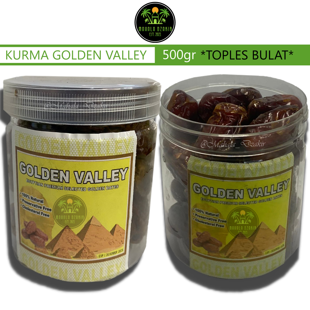 

Kurma golden valley[500gr]//Kurma mesir premium [KEMASAN TOPLES BULAT]