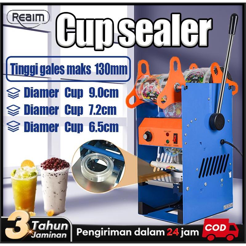 REAIM Cup Sealer Mesin Cup Sealer Machine Alat penutup minuman Press Gelas Plastik 12-20 OZ(Bisa COD