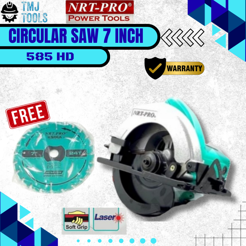 Circular Saw 7 Inch NRT Pro 585HD Low Watt 800 W NRT PRO 585 HD Mesin Gergaji Potong Kayu Circle Mes