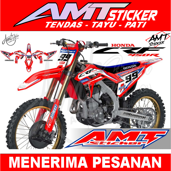 Sticker Decal Motor CRF 450R - Red White Style - Custom/Request Kirim Lewat Chat
