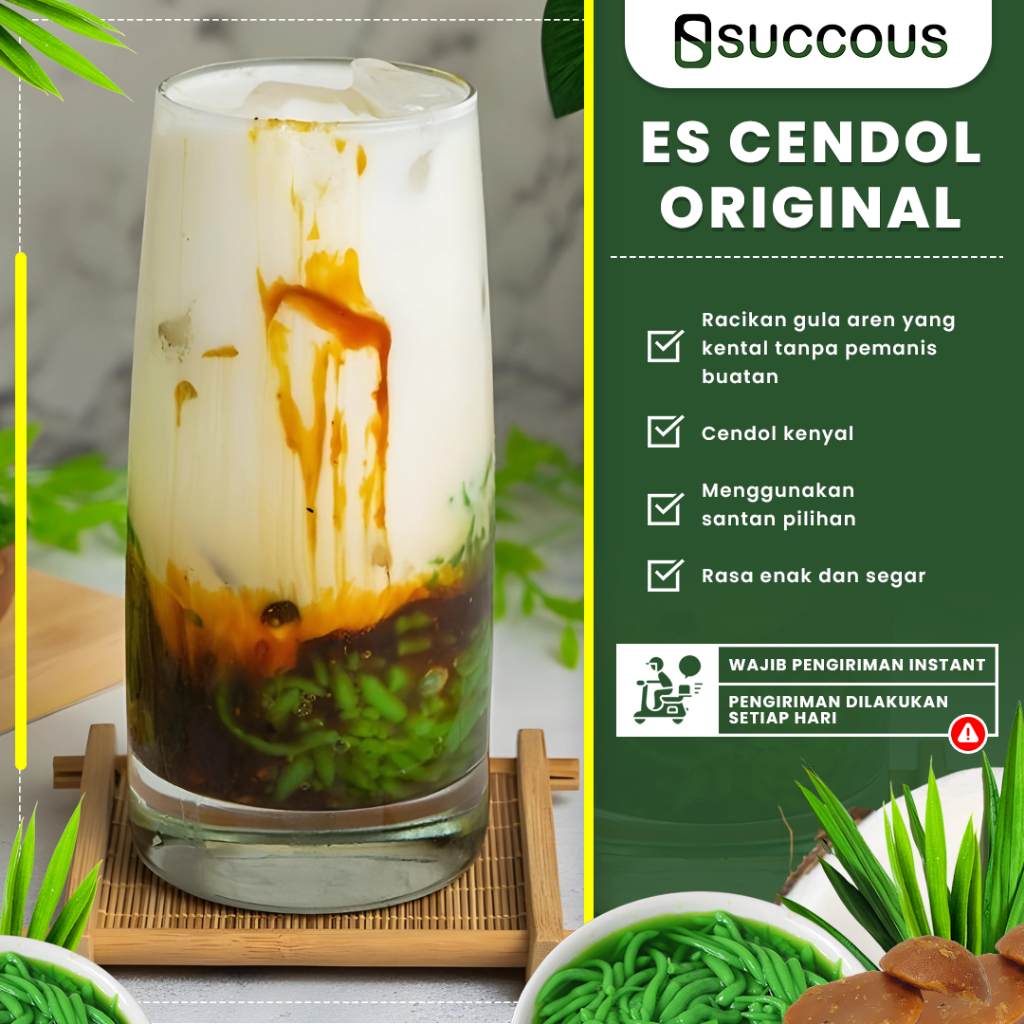 

Dawet Es Cendol Succous Original Gula Aren Asli Dan Santan Homemade Enak Segar Cup 16 Oz