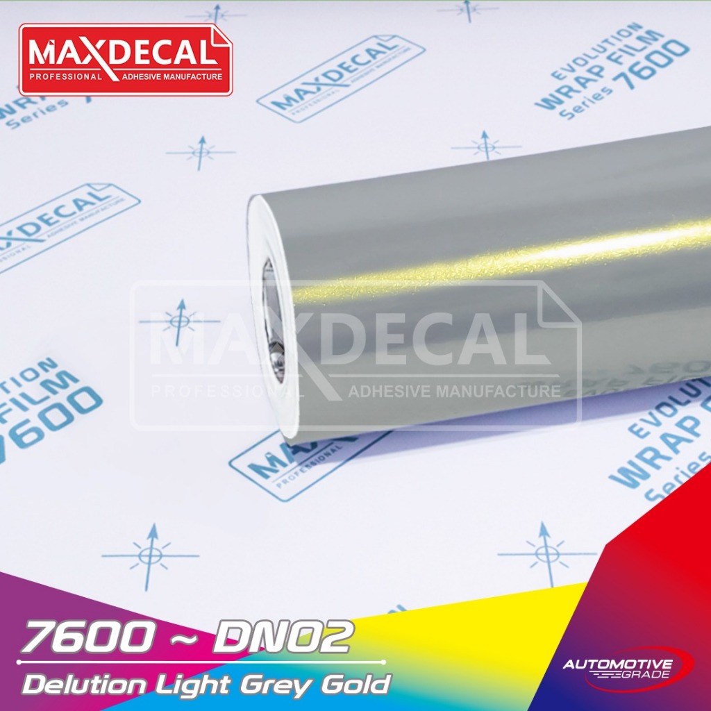 MAXDECAL 7600 DN Delution Light Grey Lembayung Bunglon Premium Wrap Film Sticker Motor Lentur