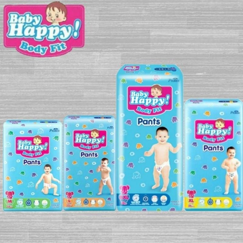 PEMPERS/PEMPERS BAYI DAN ANAK/ PEMPERS BABY HAPPY BODY FIT S-40/M-32/L-28/XL-26