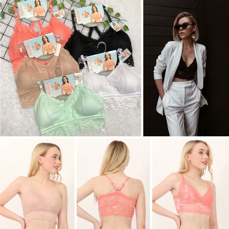 Yalish Lace Bra Lettes tanpa kawat