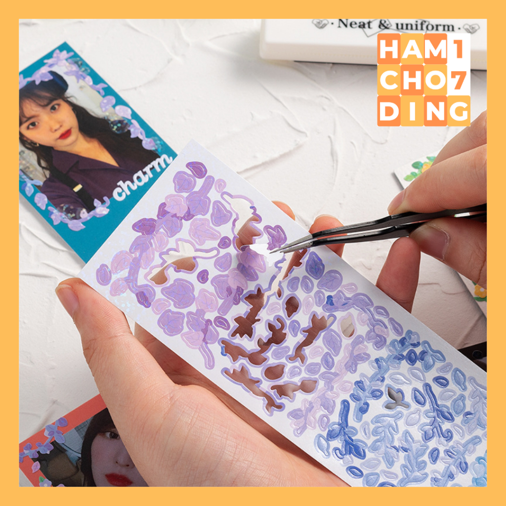 

[1 SET/8 PCS] STICKER LEAF/DAUN COLOURFUL STIKER FOR PHOTOCARD PC DECO