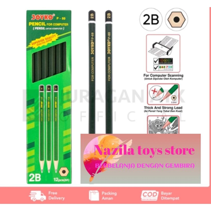 

pencil 2B joyko P88 1pak isi 12pc