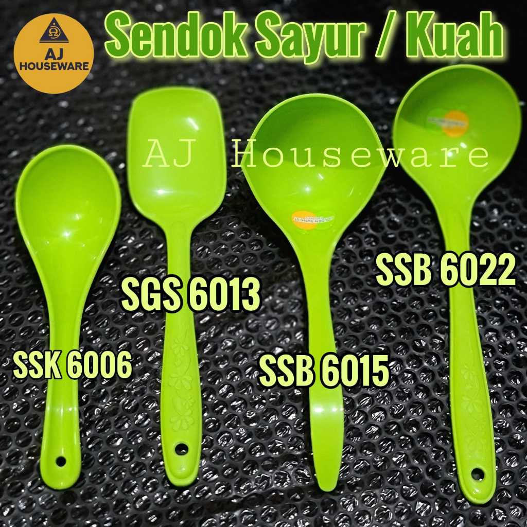 SSK 6002 / SSK 6006 / SGS 6013 / SSB 6022 / SSB 6015 SENDOK SAYUR KUAH PLASTIK HIJAU GOLDEN SUNKIST