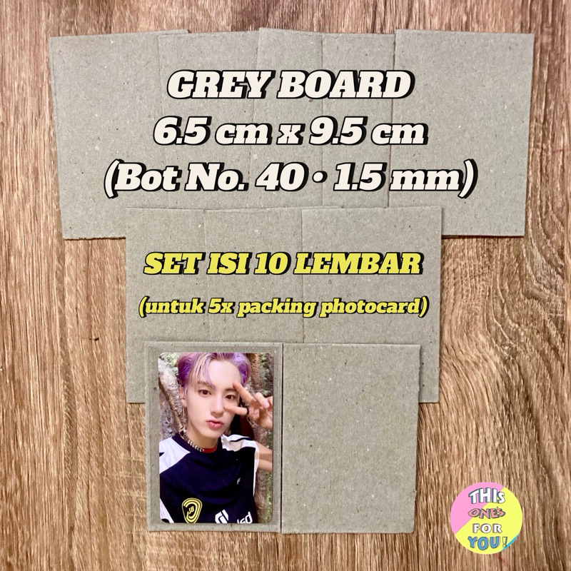 

[READY] Bundle Paket Isi 10 Lembar Karton Board Grey Board Yellow Board YB Packing Photocard PC 1.5 MM No. 40 Trading Card TC Kpop Cpop tanpa Toploader Murah Murce lbr lima kali 5x 5 x packing