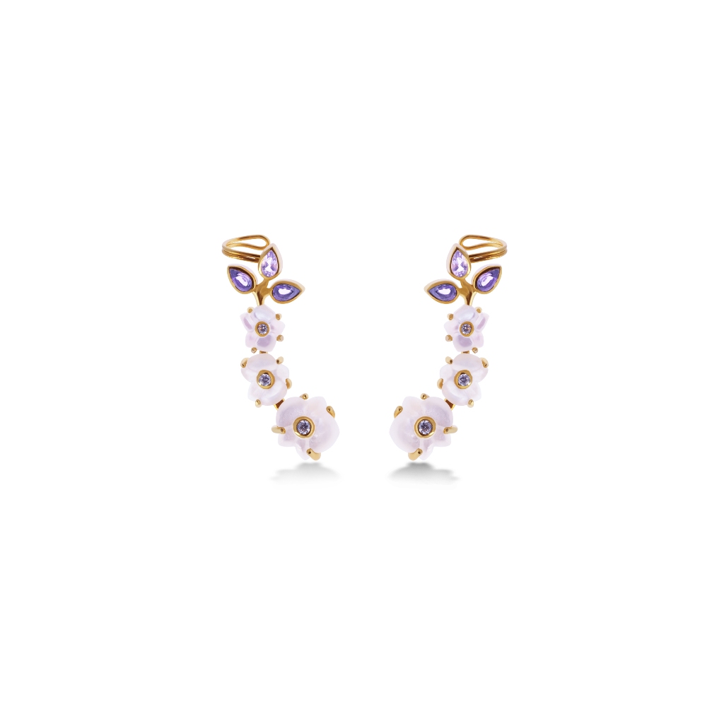 [Original Anting Perak 925]Anting Earclimber Perak Anggrek Sunaka Jewelry
