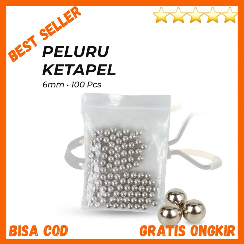 Peluru Ketapel Bola Bearing Sepeda Steel Balls 100PCS 6mm - OU6 - Black