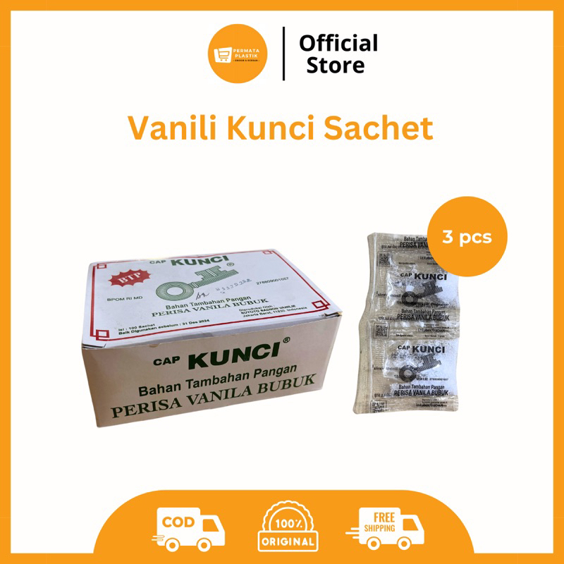 

Perisa Vanila Vanili Bubuk Sachet Kunci 3 pcs