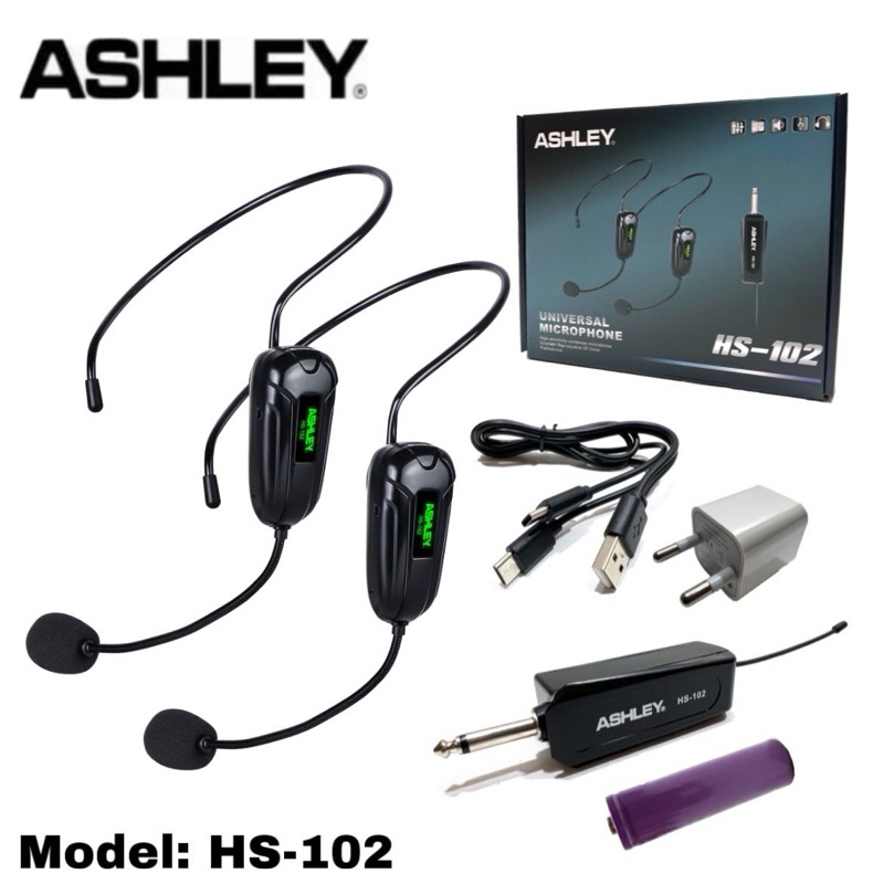 Mic Wireless Headset Ashley HS 102 Original Ashley Bando