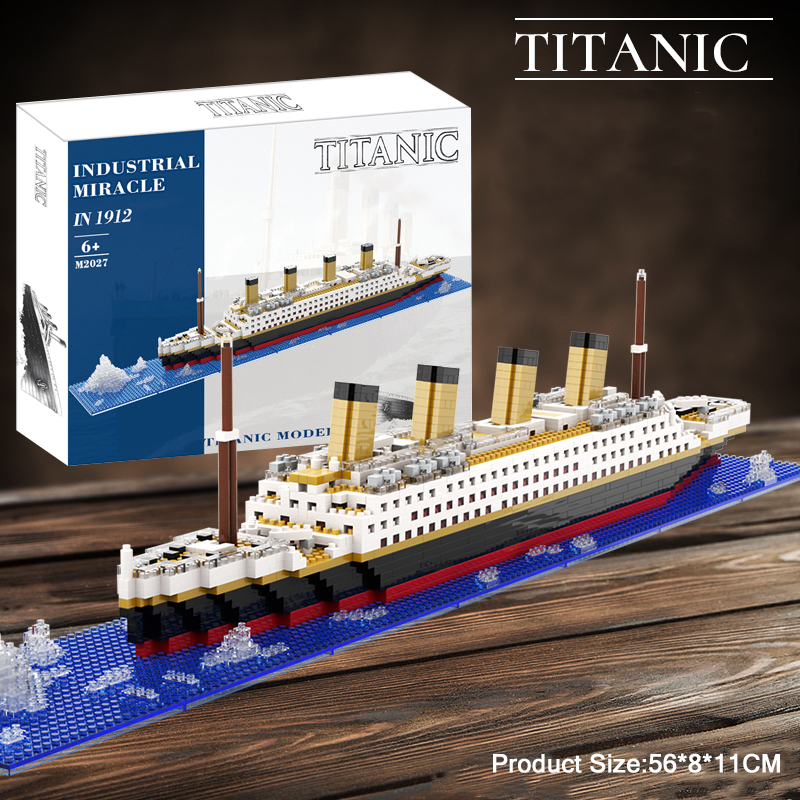 Kidstiful Mainan Titanic Blocks DIY Besar Warship 1878Pcs Mainan Balok Susun Edukasi Mainan 8/9/10 t
