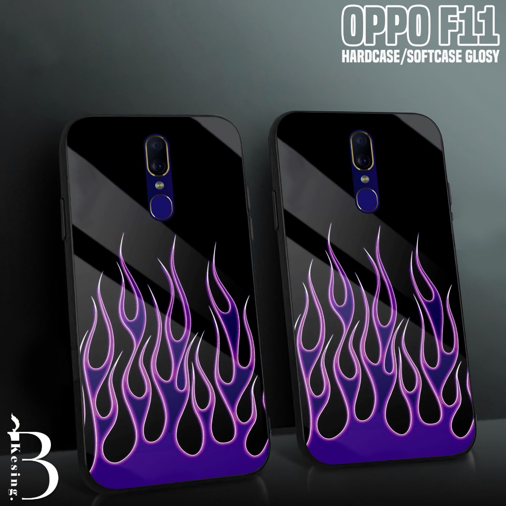 Case OPPO F11 - Casing Hp OPPO F11 Motif FIRE - Silikon Hp OPPO F11 - Kesing Hp - Softcase Kaca - Pe