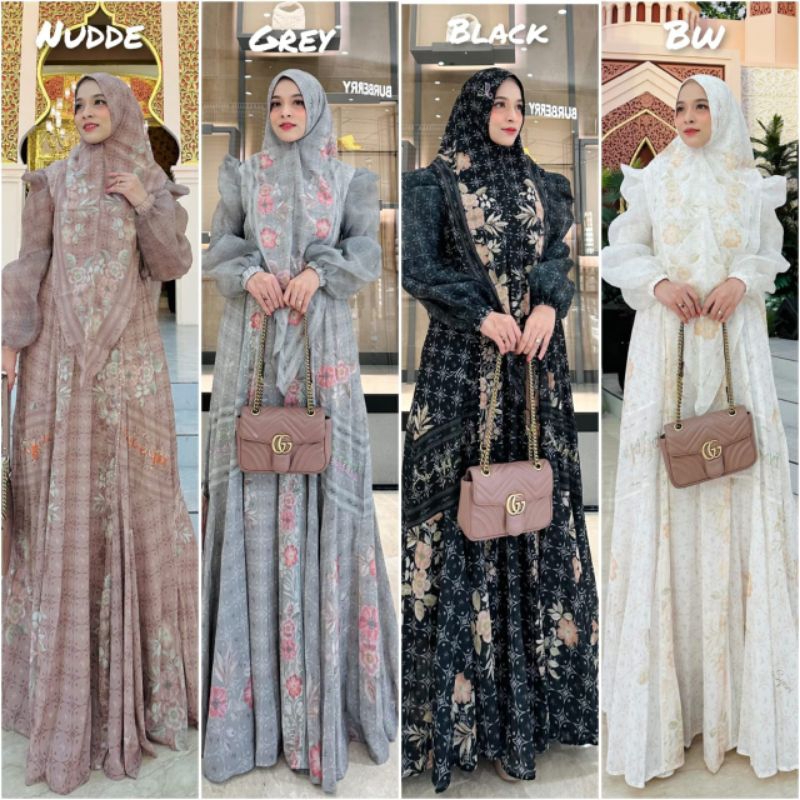 (pN) ALYA ARUMI  Baju Gamis Set Syari Arumi Series By Alya Syari. Nazra Sha