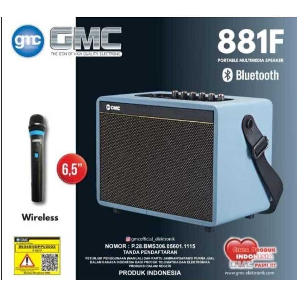 Speaker Bluetooth Portable (GMC 881F) 6.5 inch