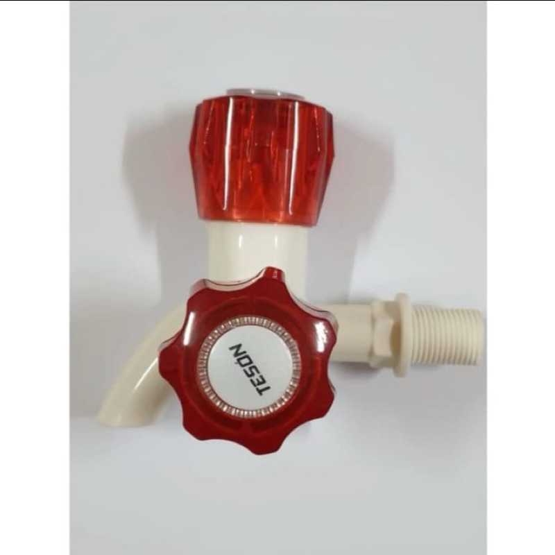 Kran Cabang Double Kran shower Engkol keran taman bahan PVC