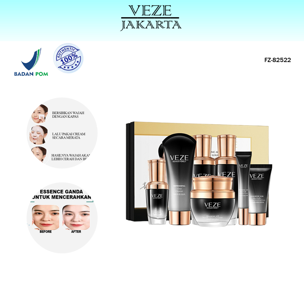 BPOM VEZE SET PAKET SKINCARE Hyaluronic Acid Black Truffle Luxury Moisturizing Set - FZ82522