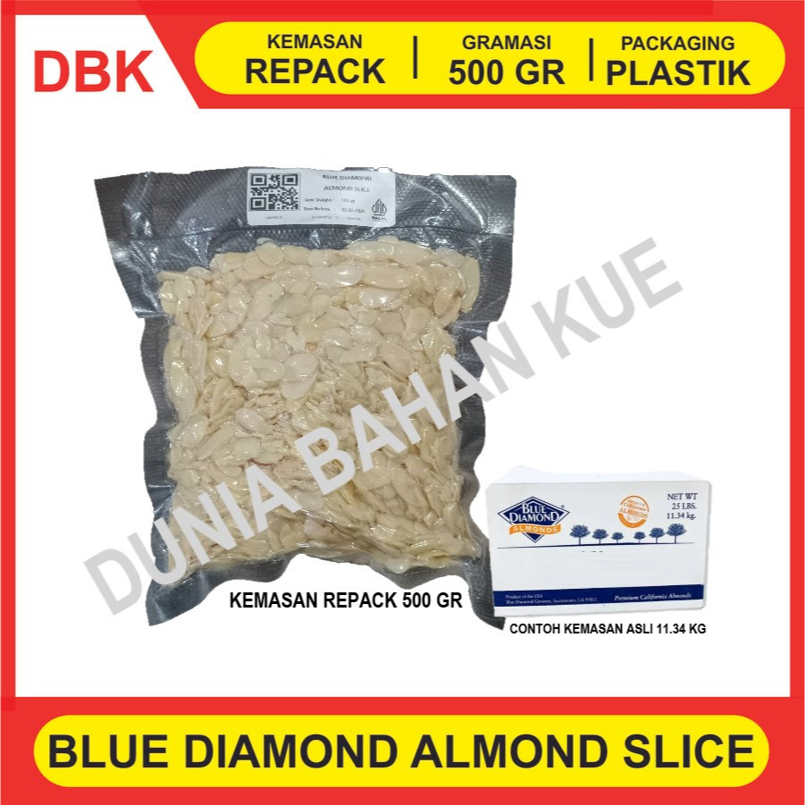 

(KEMASAN VAKUM) ALMOND SLICE / KACANG ALMOND SLICE 500 GR