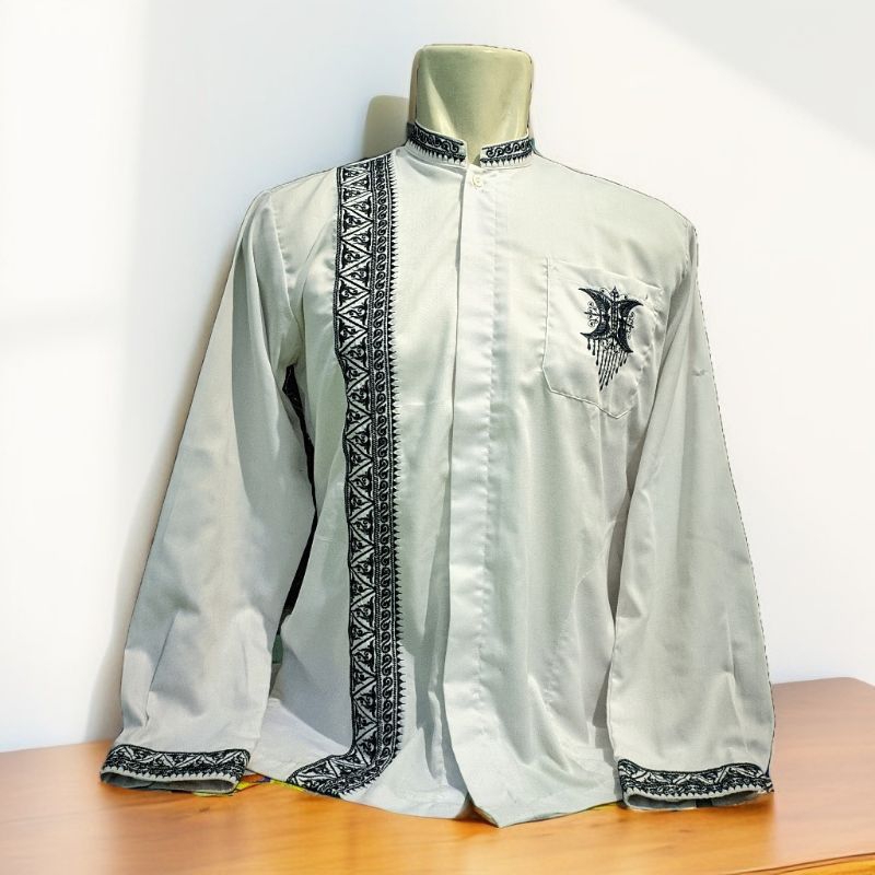 BAJU KOKO PRIA DEWASA MOTIF BORDIR ACEH MEWAH LENGAN PANJANG