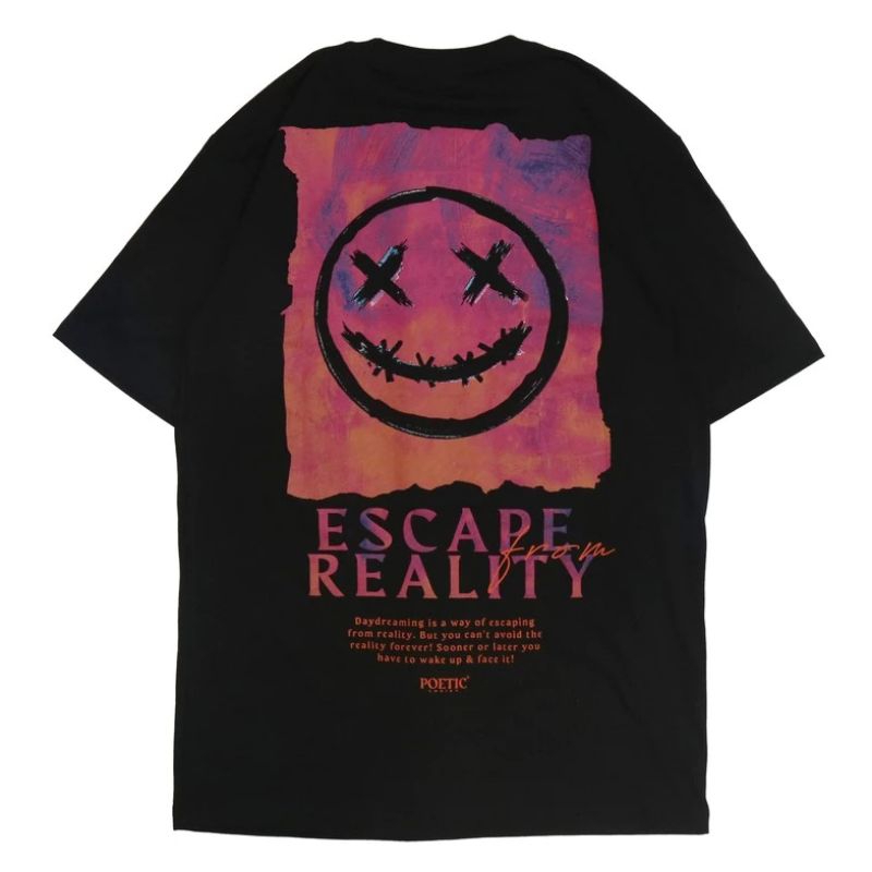 T-shirt  Baju Kaos Distro ESCAPE REALLITY  ORIGINAL 100% kaos  Pria Wanita  /Conbet 30s