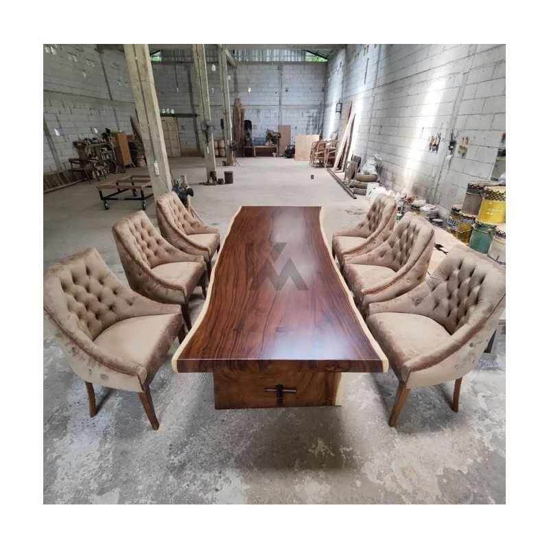 Meja Makan Trembesi Solid 6 Kursi Sofa