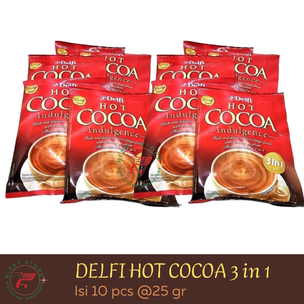 

Barang keren DELFI HOT COCOA MIX 3 IN 1 MINUMAN COKLAT kayak Cadbury 1 Renceng isi 1 sachet 25 gram