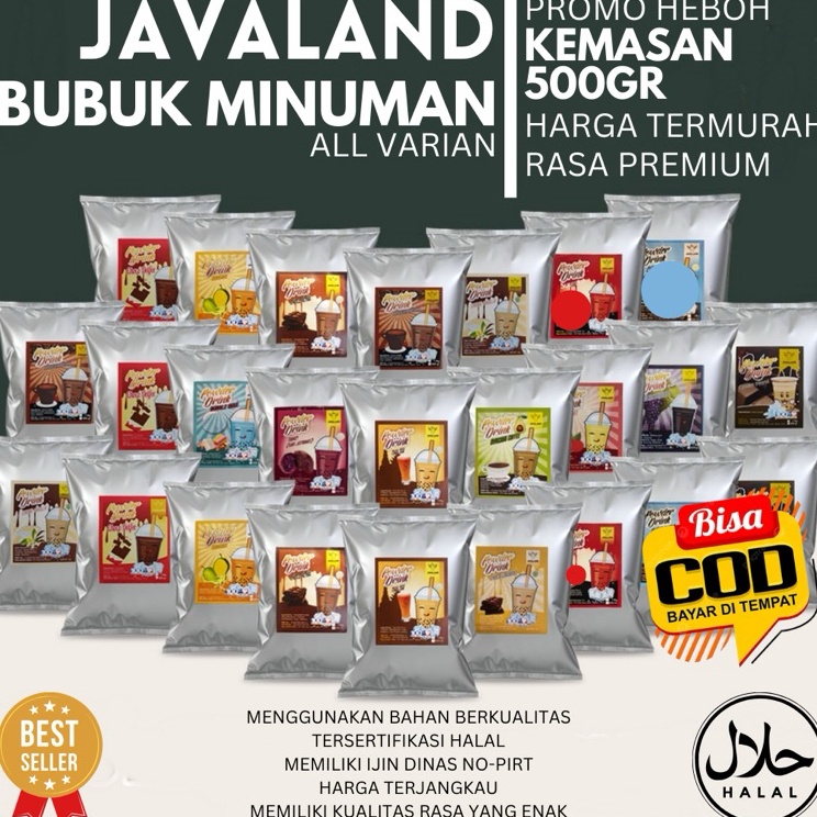 

Promo besar Javaland Mix Bubuk Minuman Boba Kekinian Aneka Rasa 5gr