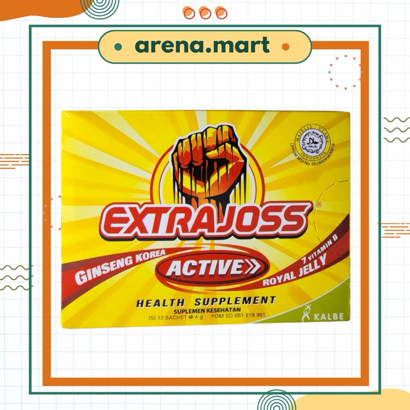 

EXTRA JOSS ACTIVE MINUMAN BERENERGI KEMASAN BOX ISI 12 SACHET