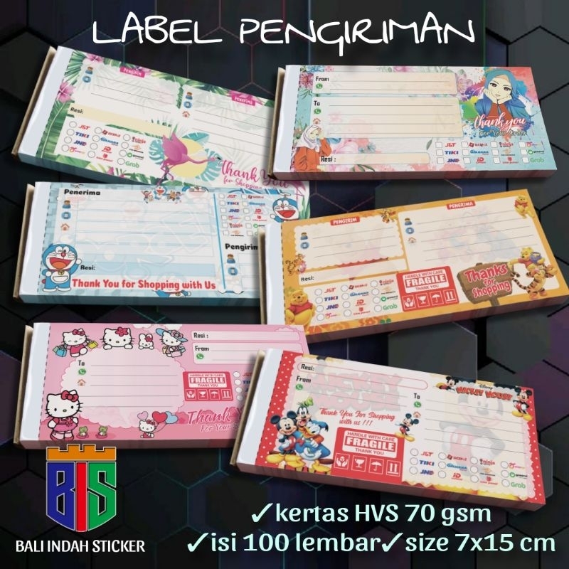 

LABEL KERTAS PENGIRIMAN OLSHOP FULL COLOUR - New