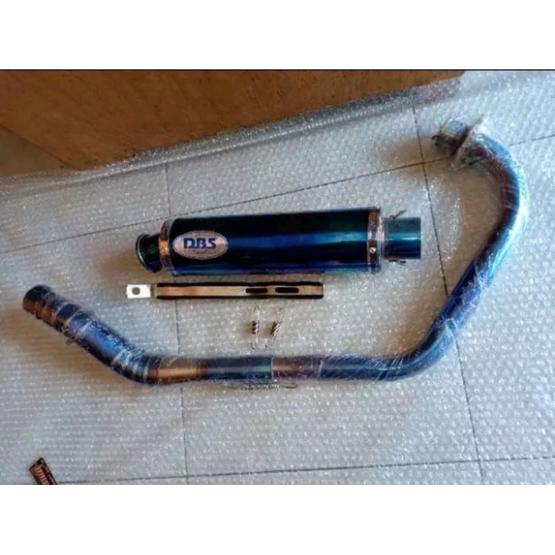 Knalpot DBS bulat cincin bluemoon pnp Satria FU Vixion CBR asli bakaran