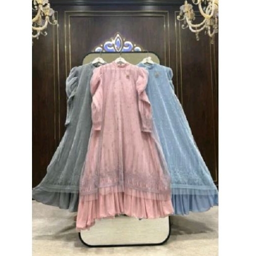 dress brokat terbaru shellasaukia/ORI ss ORI shellasaukia/gamis brokat viral