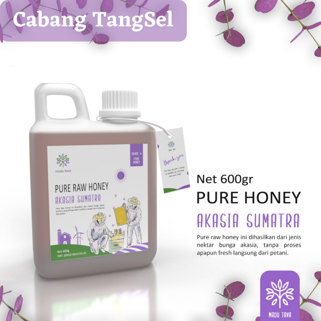 

Madu Murni Asli 600gr Tava Grade A Nektar Akasia Sumatra 100% Alami