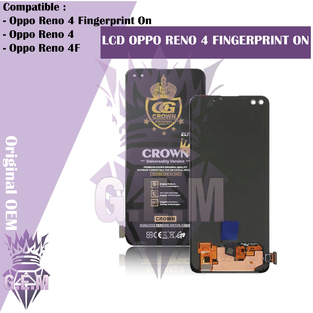 LCD FINGERPRINT RENO 4 / RENO 4F / 4 LITE FULLSET TOUCHSCREEN ORIGINAL