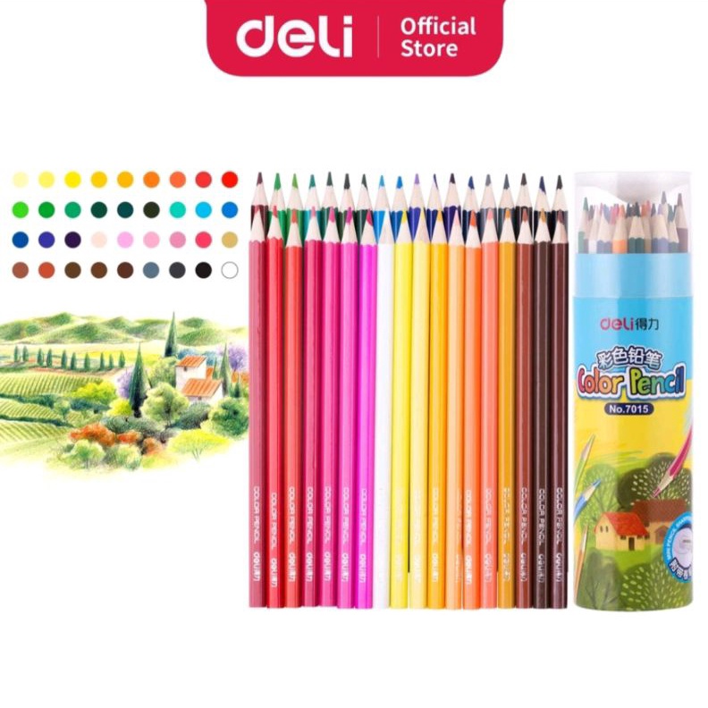

KODE E6B6 TOKOATK168 Deli Pensil Warna Youku Warna Cerah Bahan Kuat Bentuk Pensil Heksagonal 36 Warna