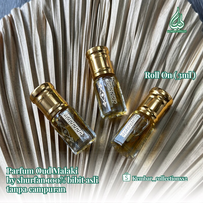 Parfum Bibit Roll On Aroma Oud Malaki 3ML Non Alkohol / Parfum Sholat / Parfum Ngaji / Parfume Arabi