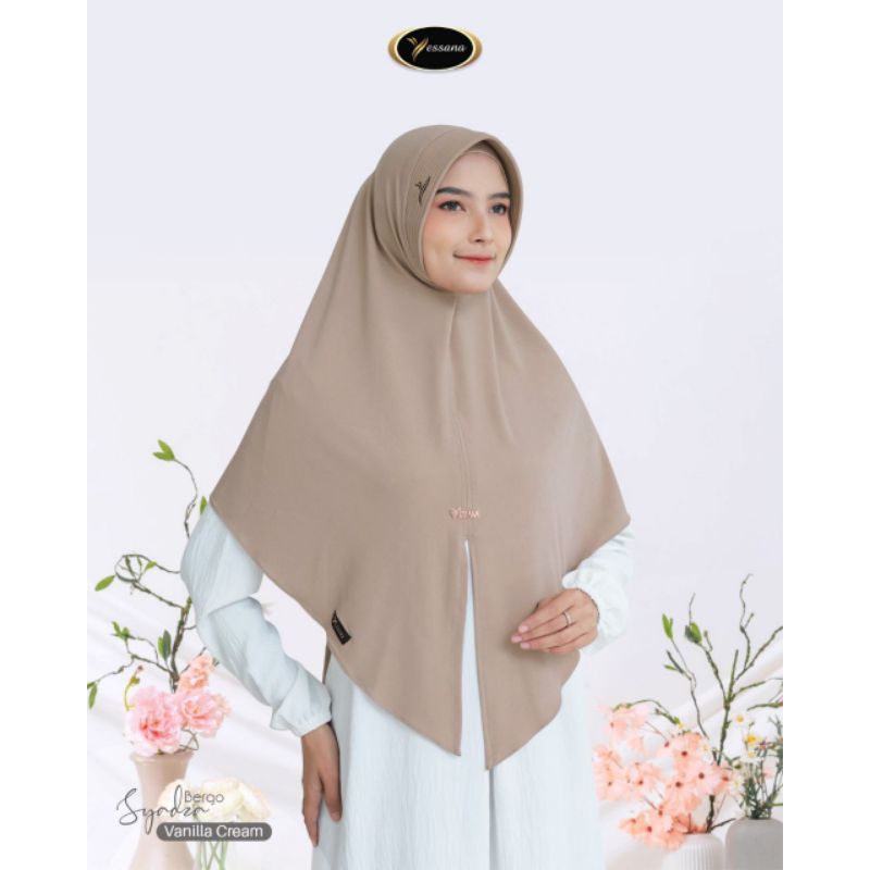 HIJAB KHIMAR INSTAN JUMBO PED ANTEM BERGO SYARI JILBAB BAGUS MURAH POLOS BY YESSANA